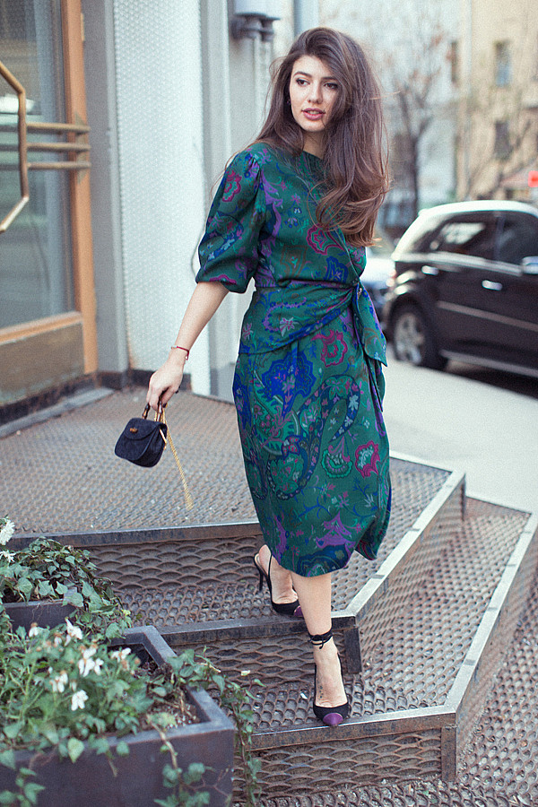 Lanvin set and a suede Gucci Bamboo bag