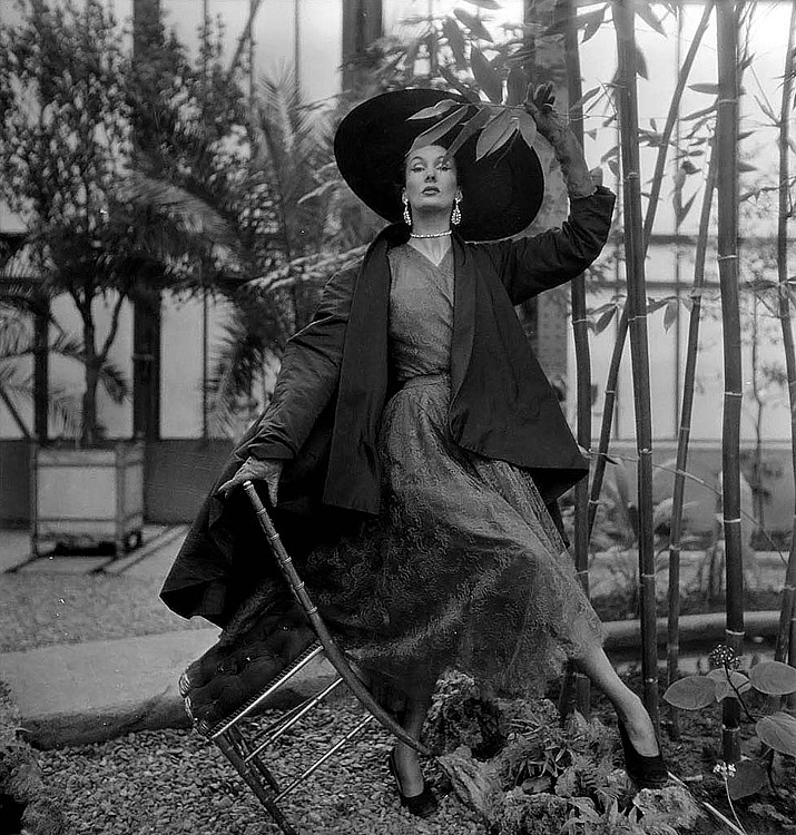 Barbara Goalen wearing a Balenciaga dress, 1950. Photo by Henry Clark.