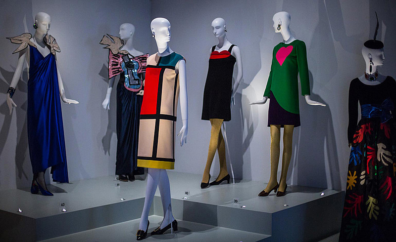 The retrospective of Yves Saint Laurent's collection at the Bowes Museum, England