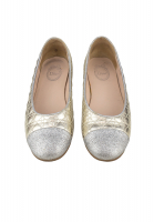 Christian Dior Gold Leather Ballet Flats