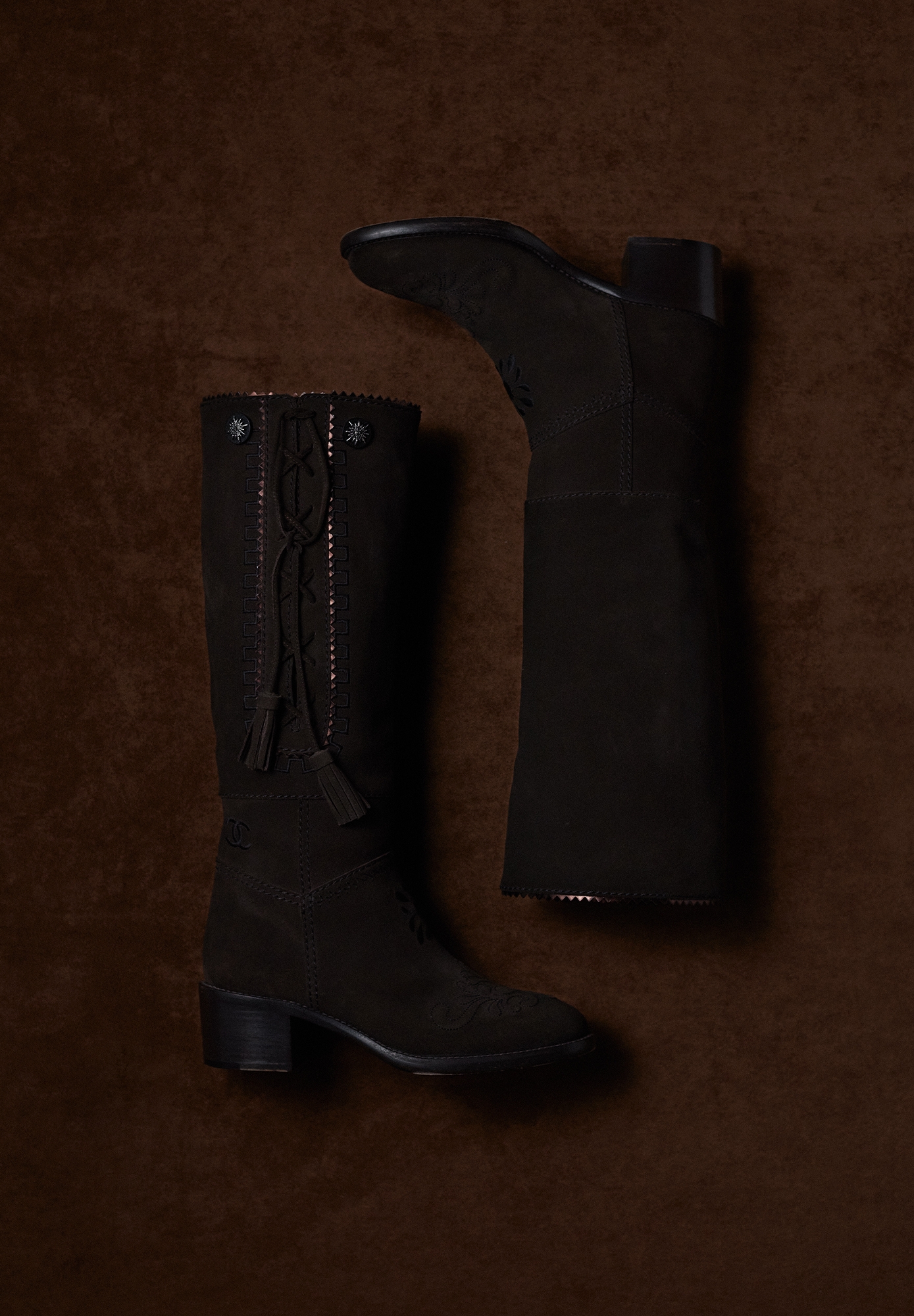 Chanel Brown Suede Boots