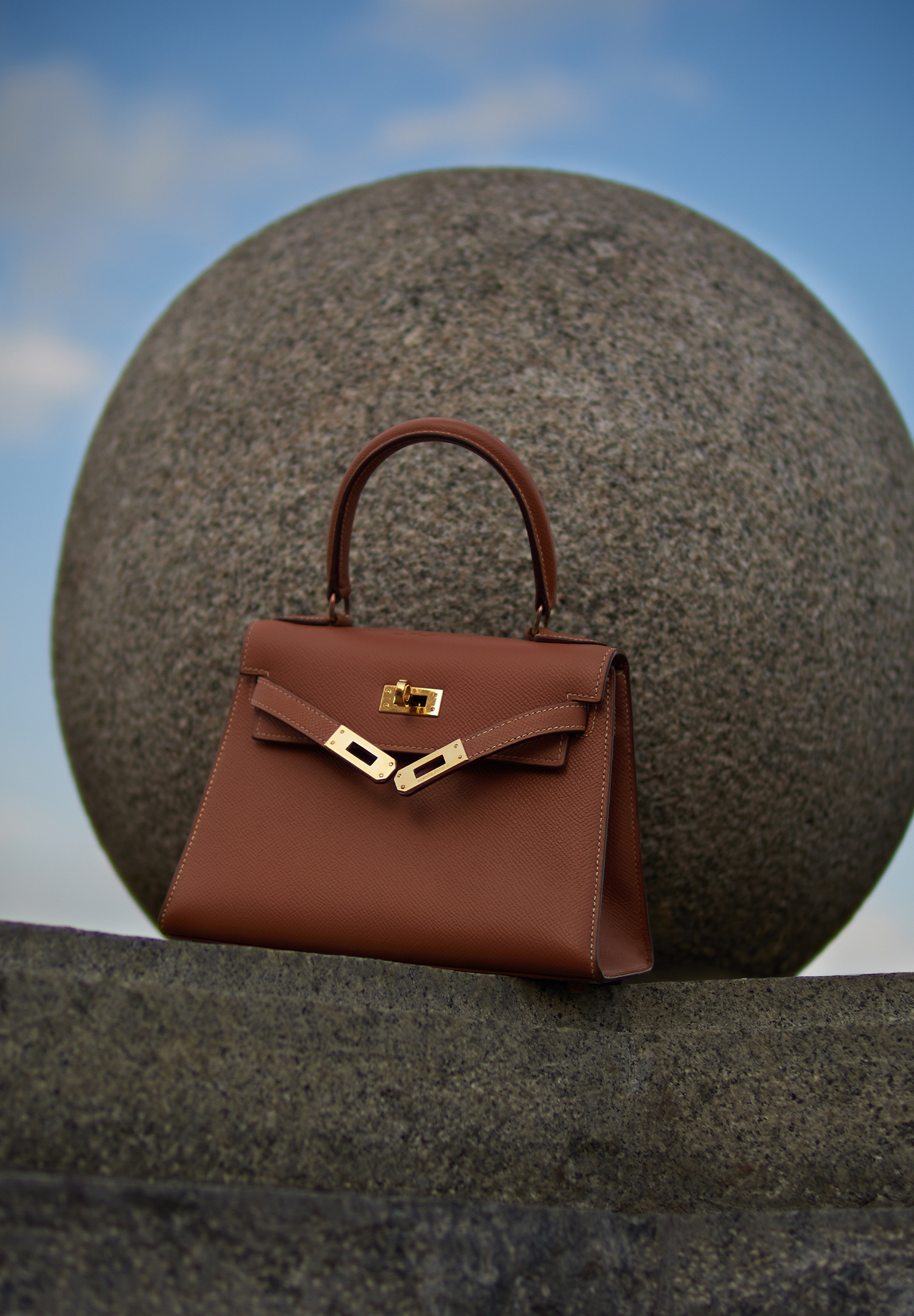 Hermès Mini Kelly 20 Gold Courchevel Bag