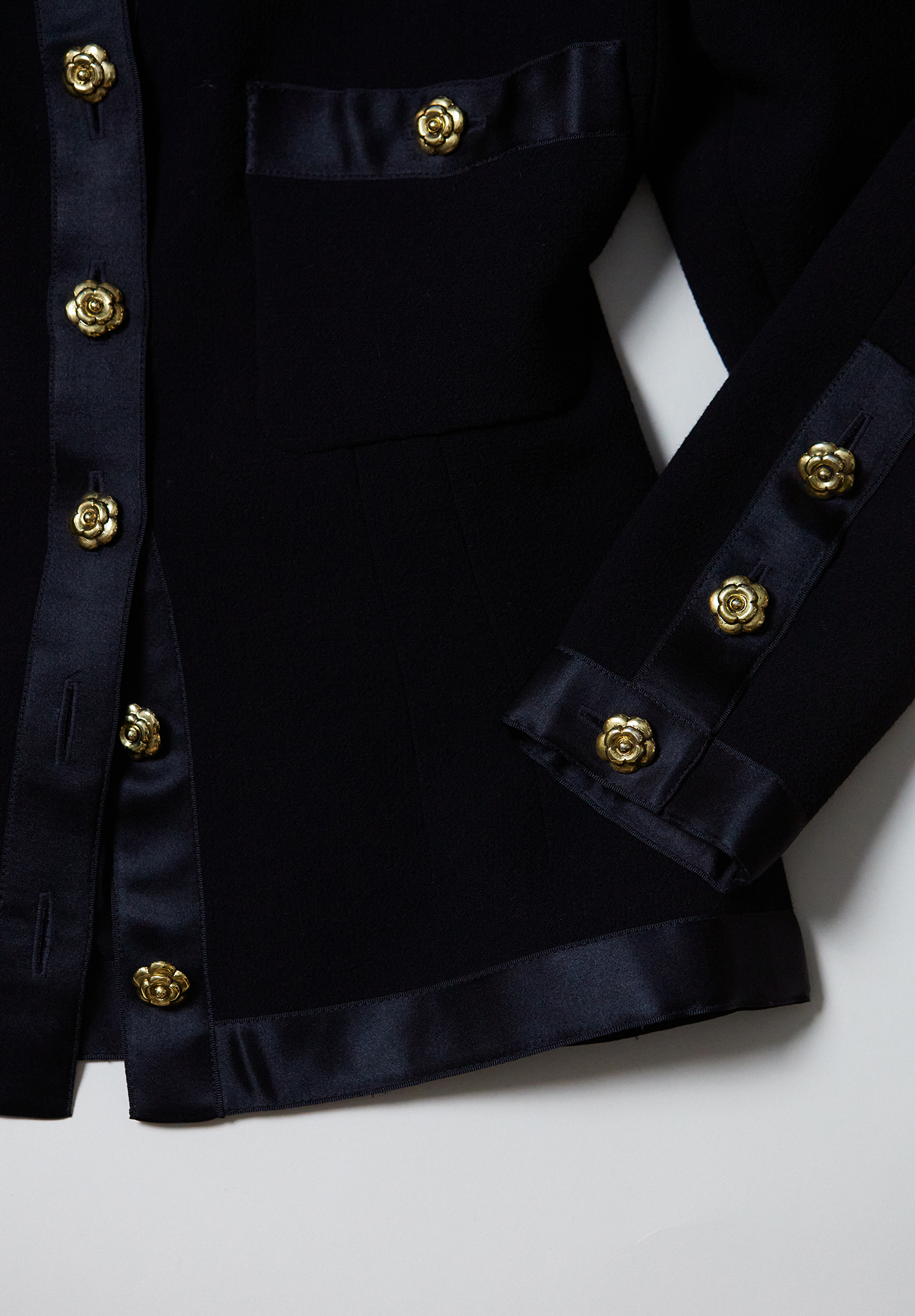 Chanel Evening Jacket With Camellia Buttons