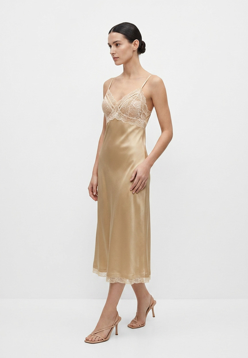 Christian Dior Golden Dress With Lace
