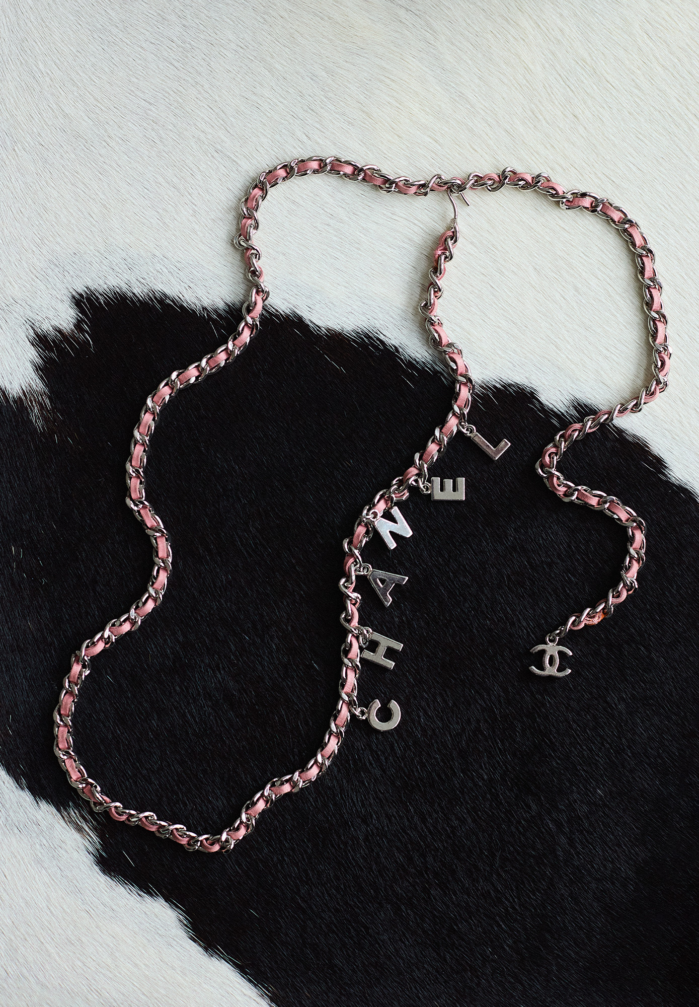 Chanel Light Pink Belt with Pendants