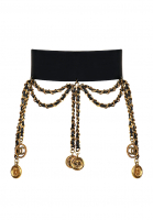 Chanel Leather Belt with Chains and Medallions