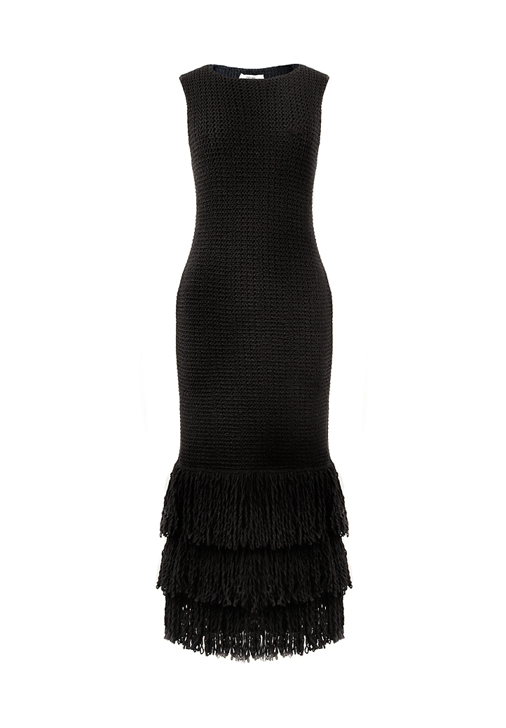 Céline Knitted Fringe Dress