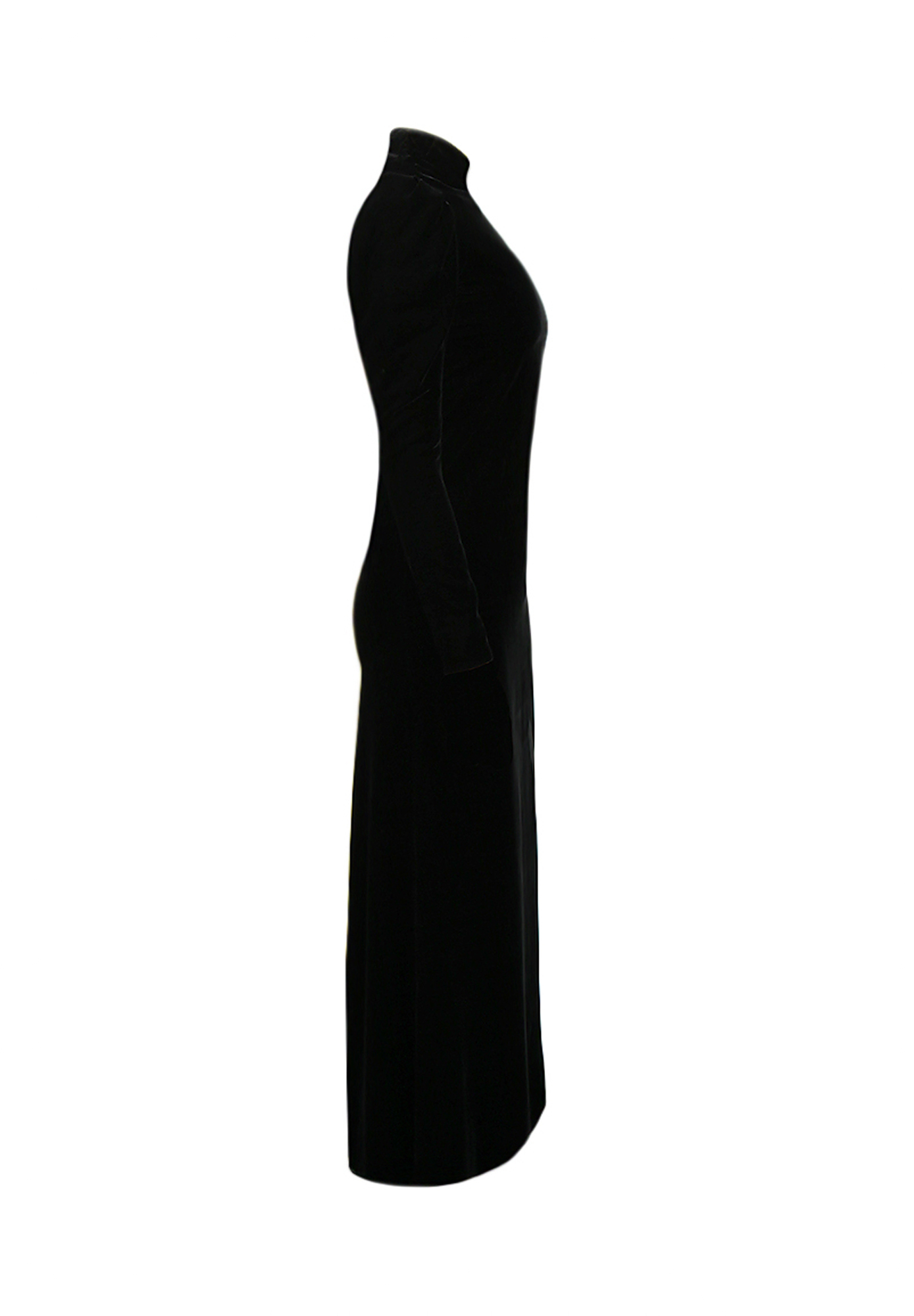 Yves Saint Laurent Haute Couture Black Velvet Dress