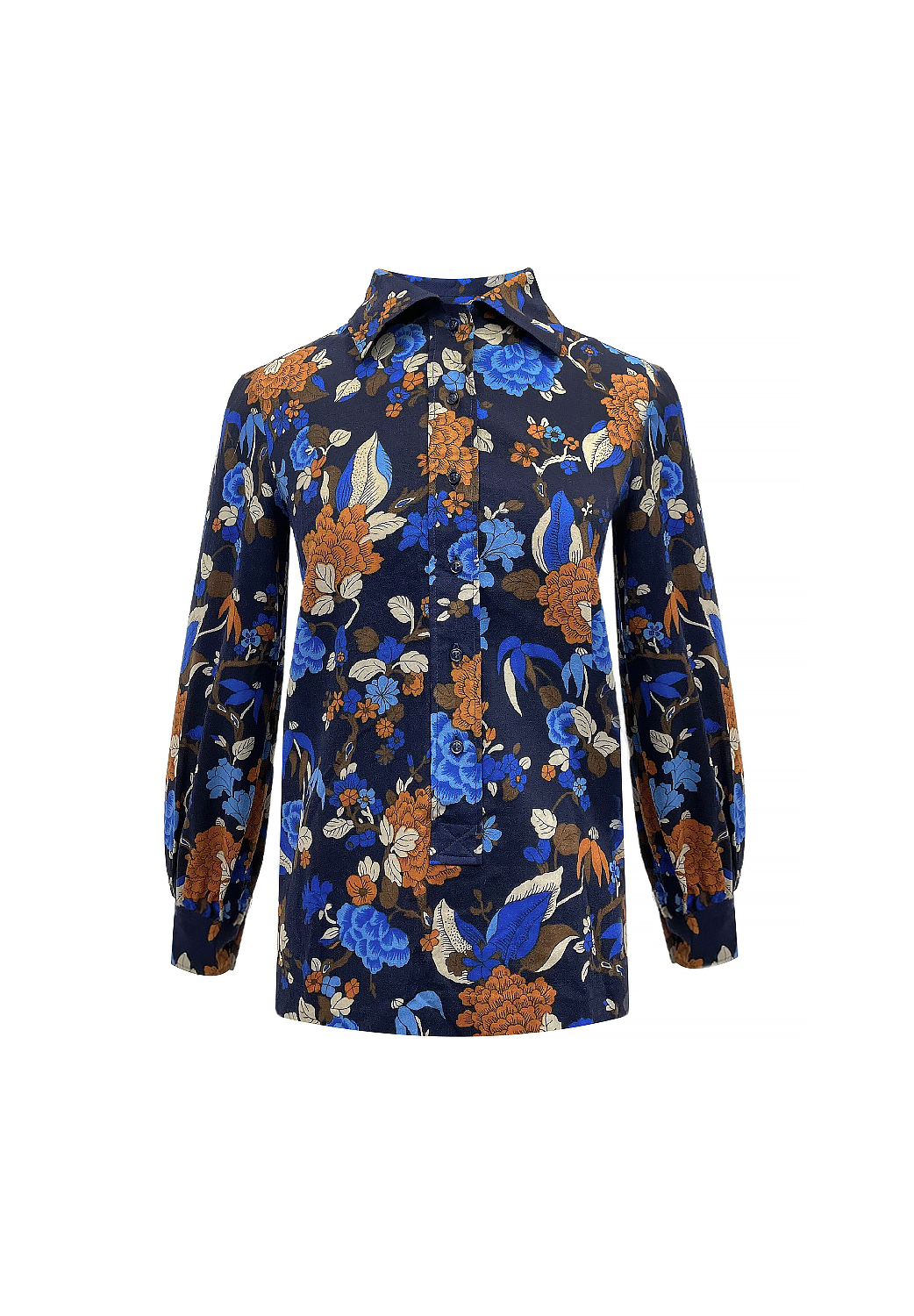 Yves Saint Laurent Blue Print Blouse