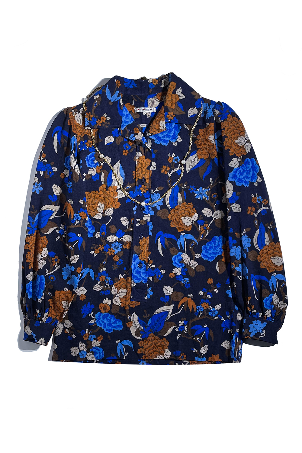 Yves Saint Laurent Blue Print Blouse