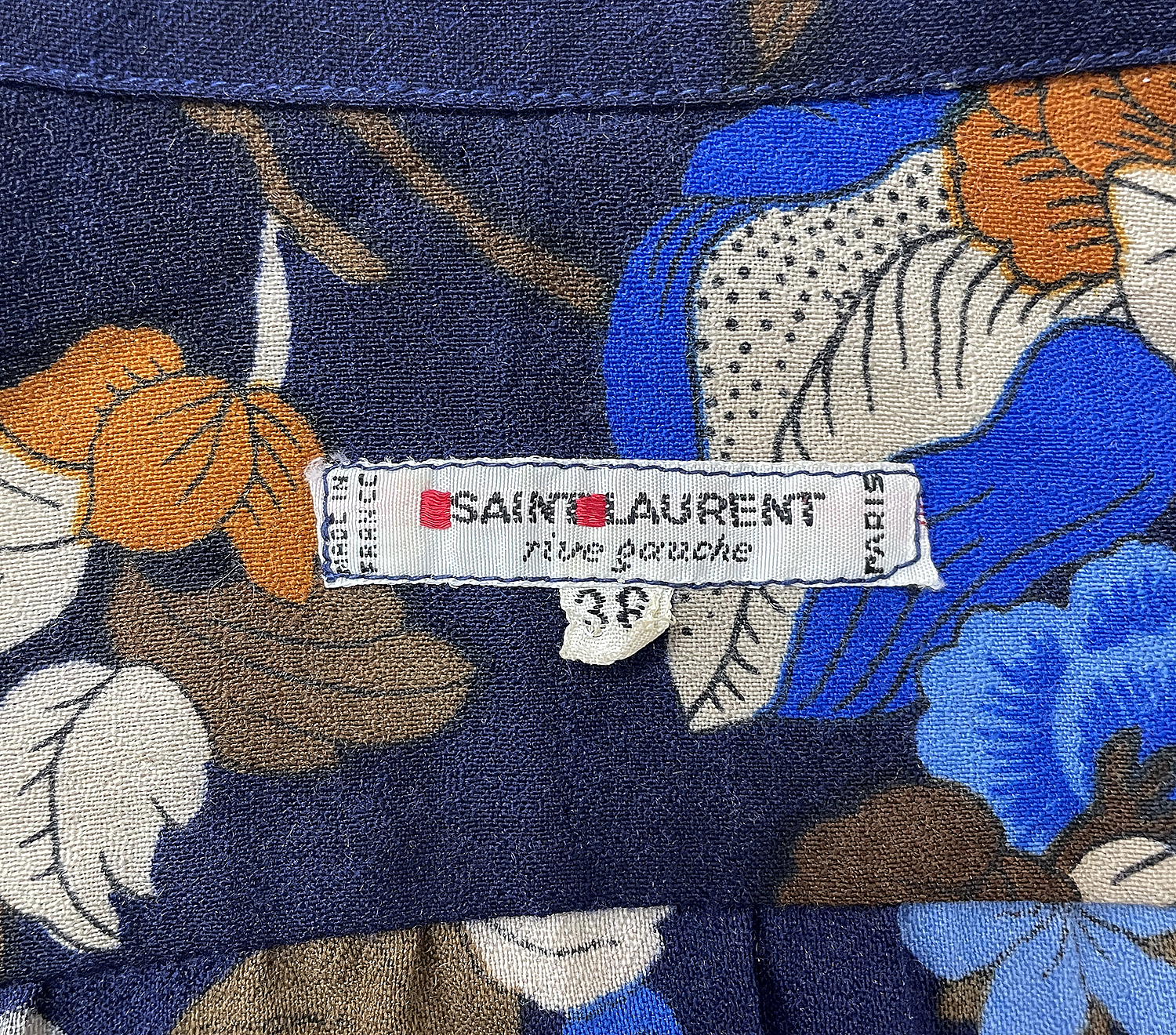 Yves Saint Laurent Blue Print Blouse