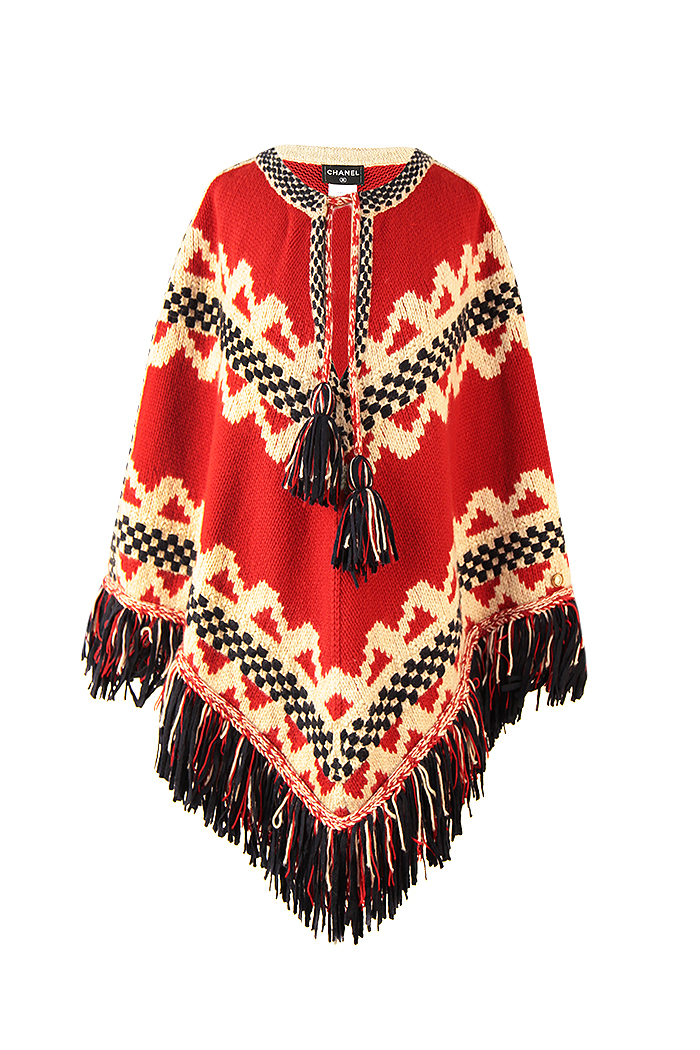Chanel Red Poncho