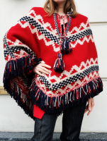 Chanel Red Poncho