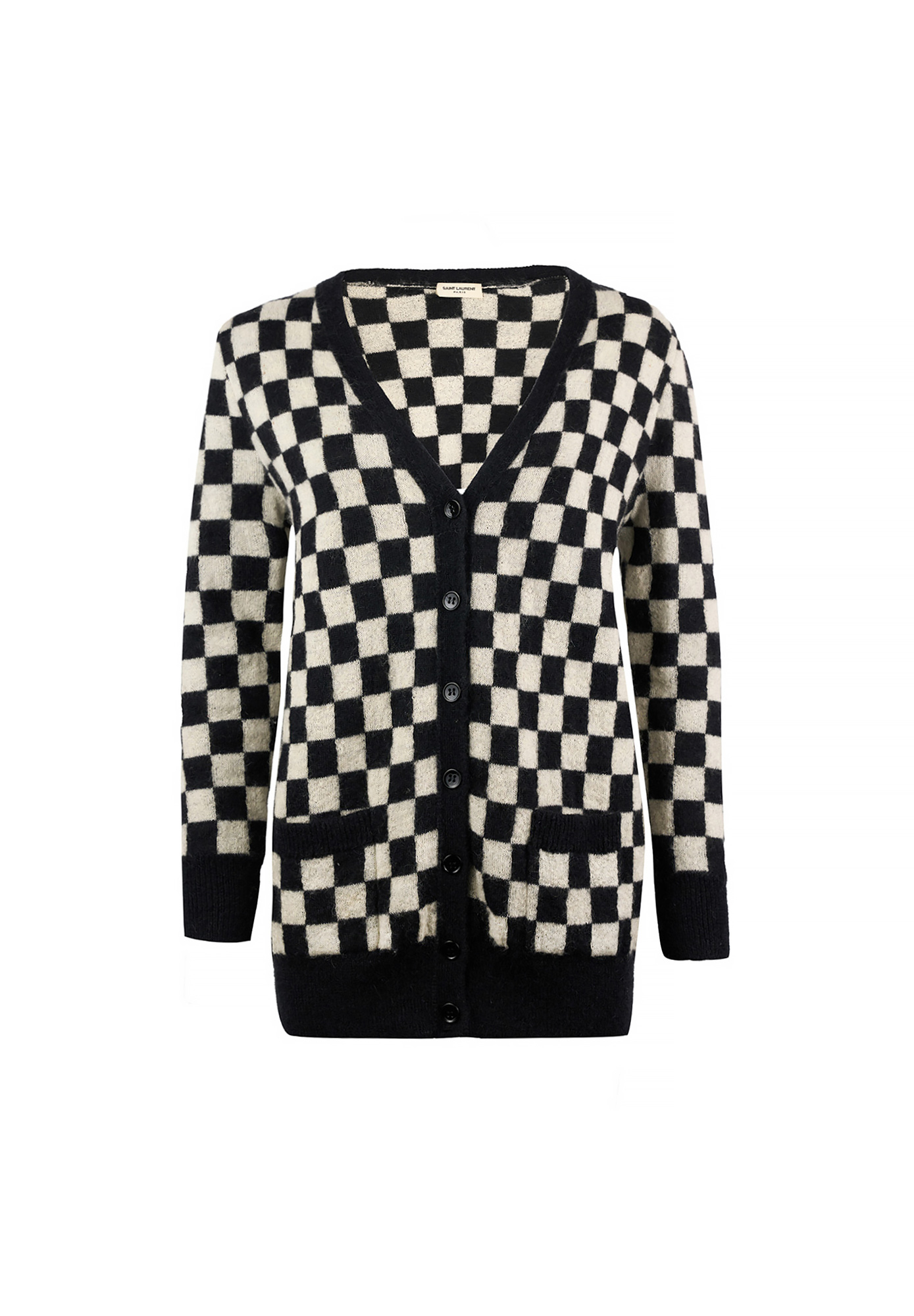Saint Laurent Black And White Cardigan