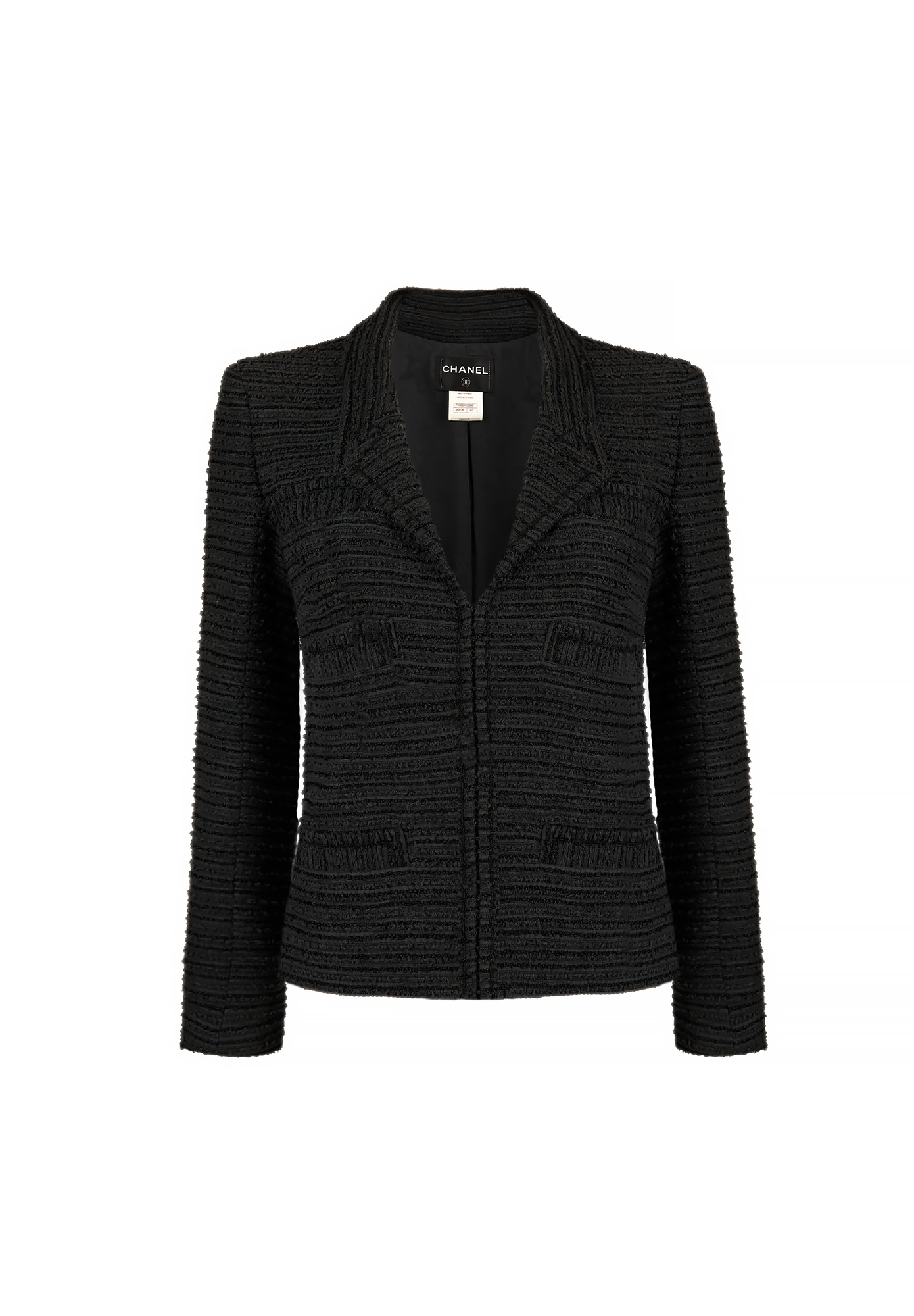 Black tweed Chanel jacket
