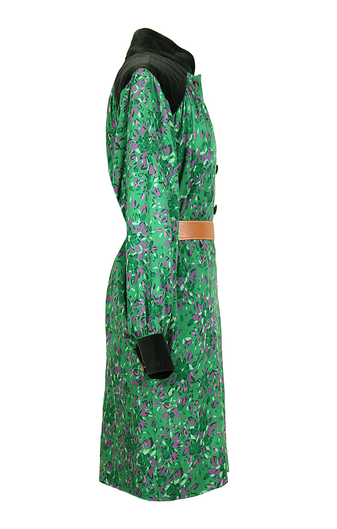 Yves Saint Laurent wool dress with velvet