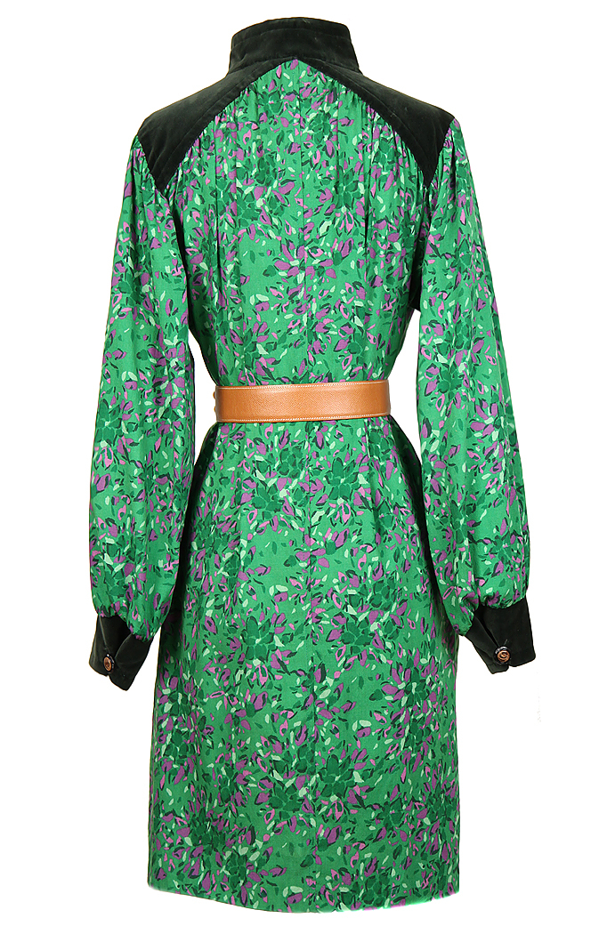 Yves Saint Laurent wool dress with velvet