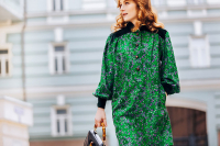 Yves Saint Laurent wool dress with velvet