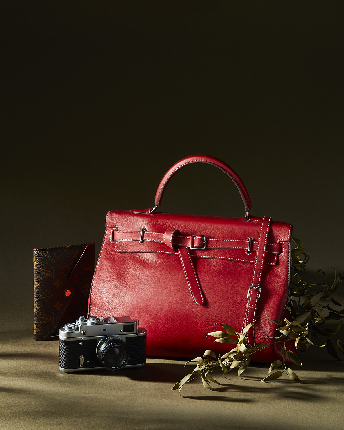 Hermès Kelly Flat 35 Rouge Piment Swift Bag