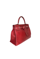 Hermès Kelly Flat 35 Rouge Piment Swift Bag