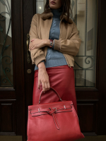 Hermès Kelly Flat 35 Rouge Piment Swift Bag