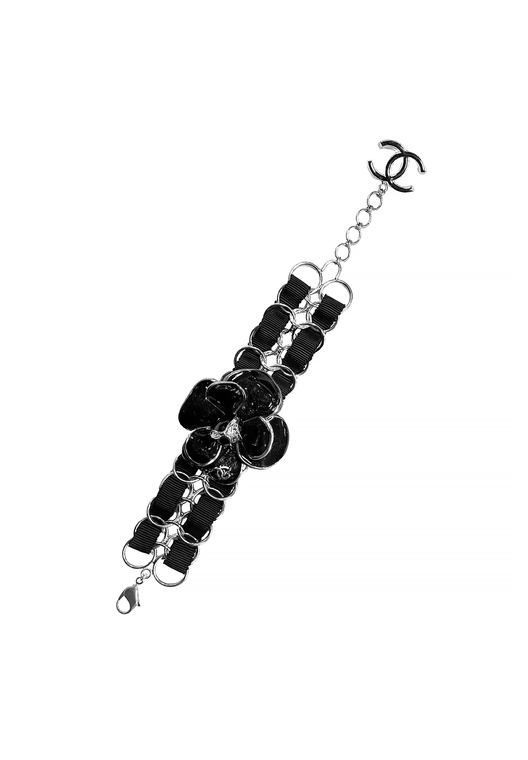 Chanel Silver Camellia Bracelet