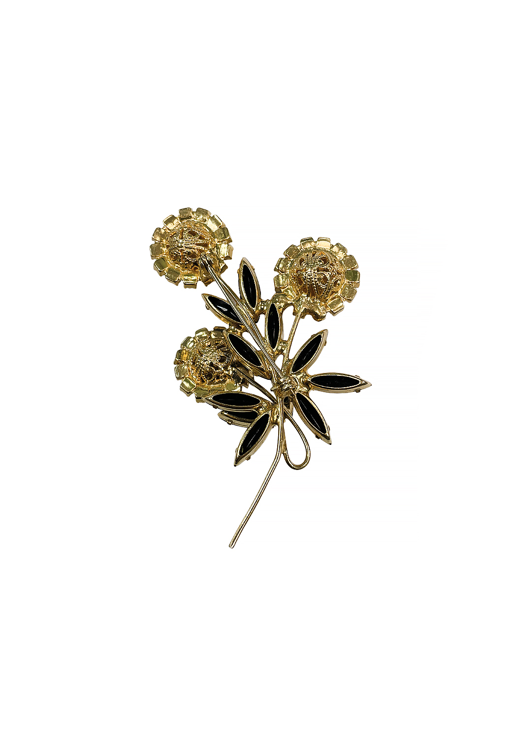 Bouquet Black Crystals Brooch