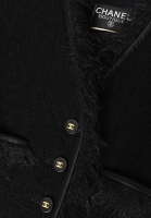 Chanel Tweed Jacket With Faux Fur Trim