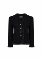 Chanel Tweed Jacket With Faux Fur Trim