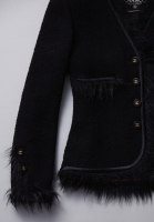 Chanel Tweed Jacket With Faux Fur Trim