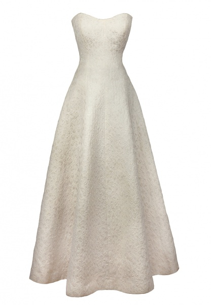 Floor-length dress made of printed silk