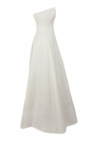 Floor-length dress made of printed silk