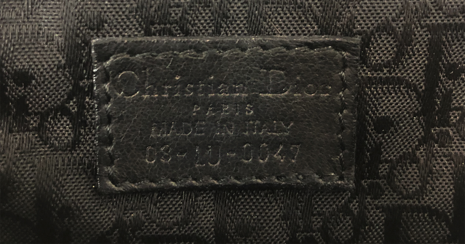 Christian Dior Black Pleated Leather Frame Clutch