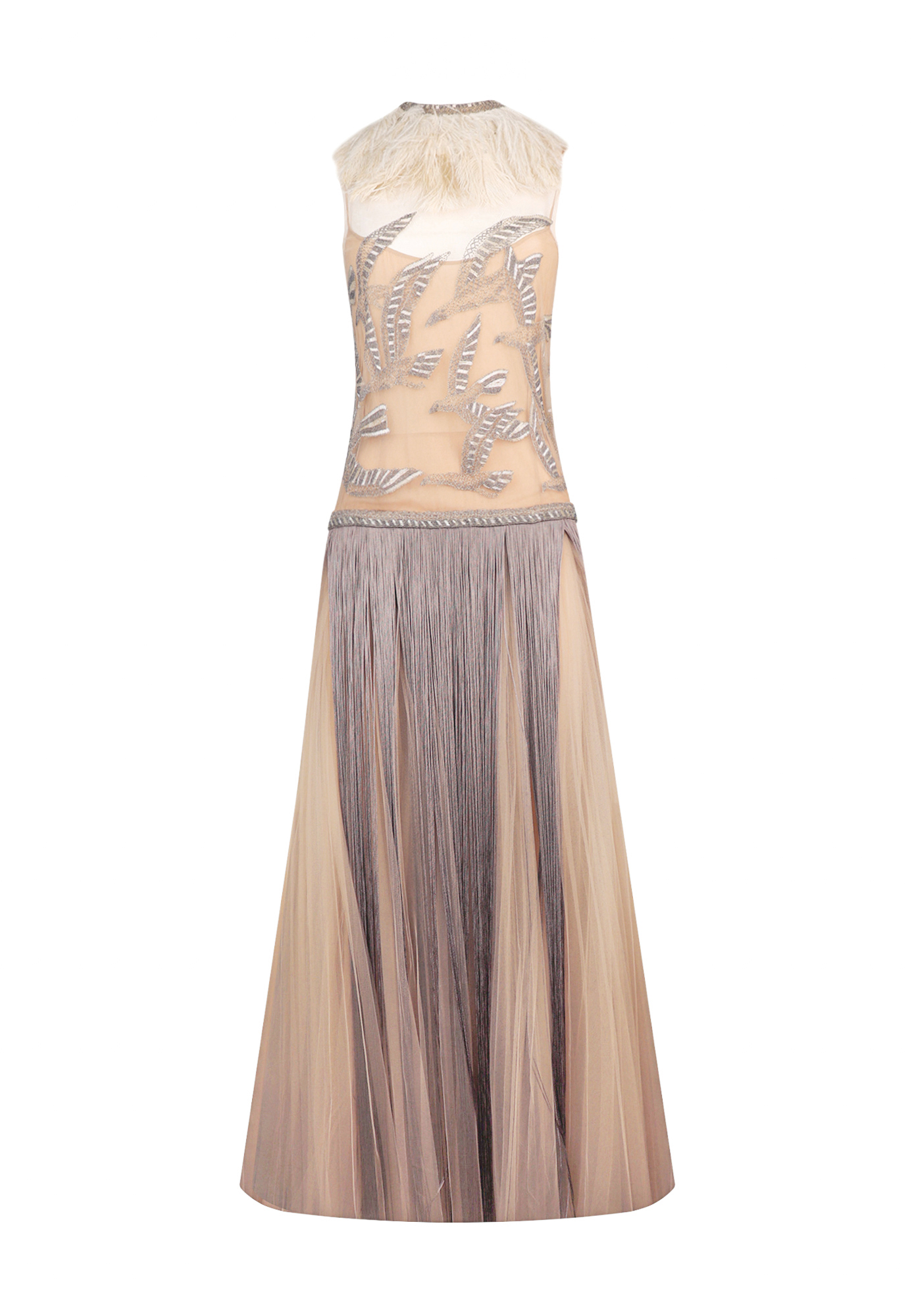 Valentino Embroidered Ostrich Feather Dress