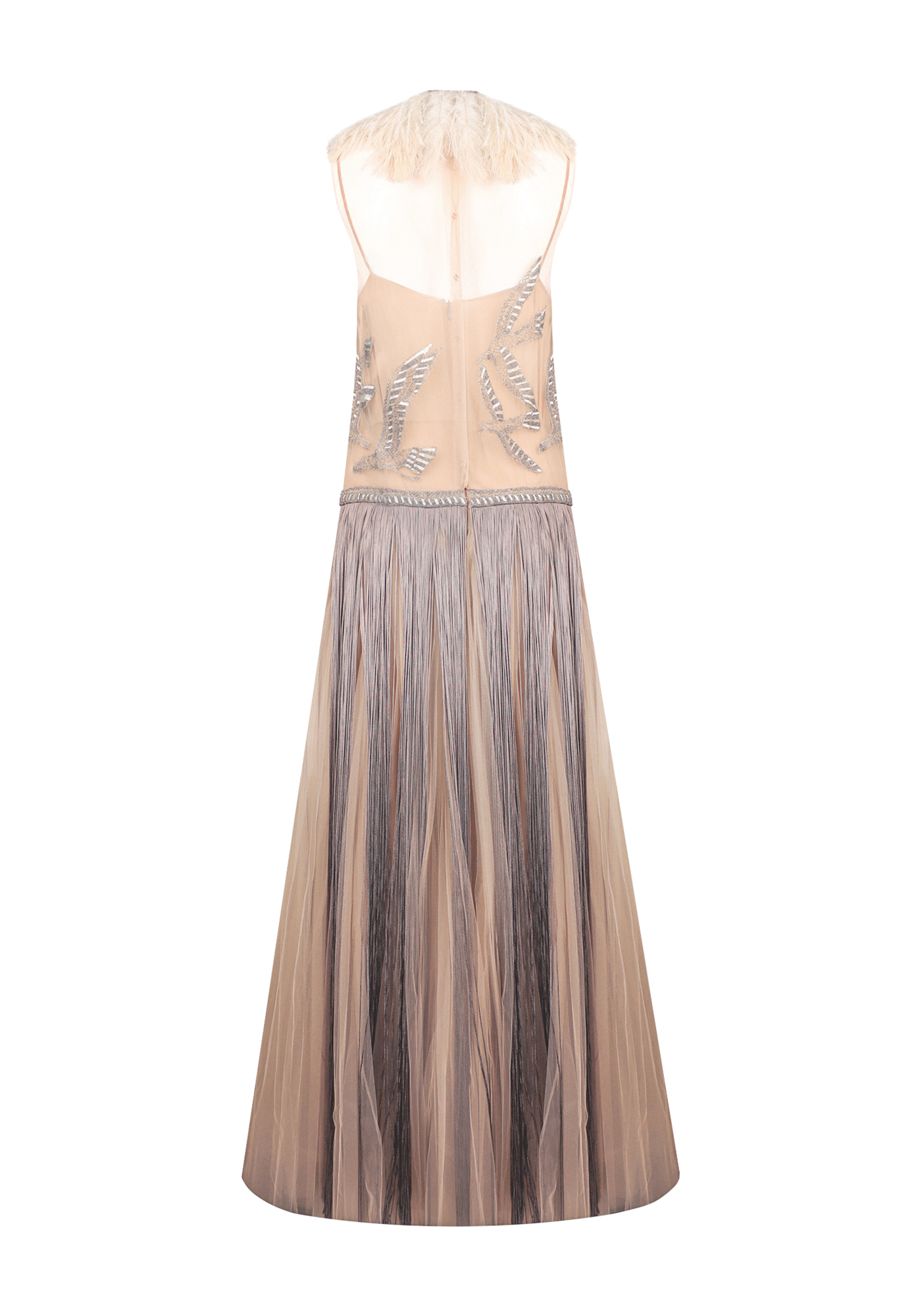 Valentino Embroidered Ostrich Feather Dress