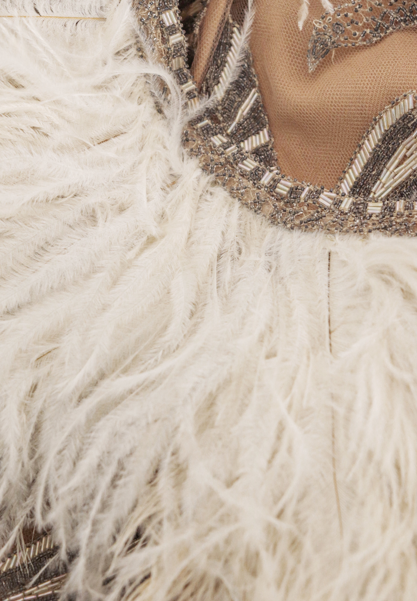 Valentino Embroidered Ostrich Feather Dress