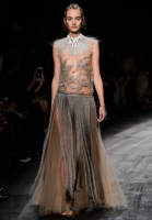 Valentino Embroidered Ostrich Feather Dress