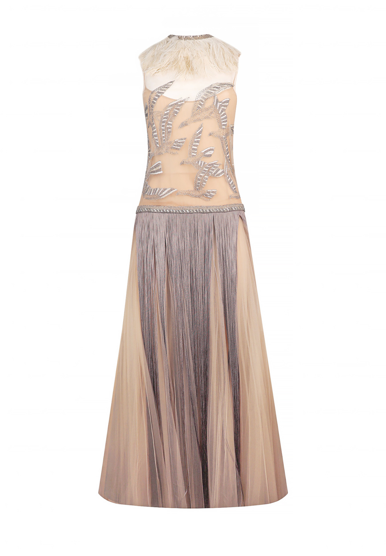 Valentino Embroidered Ostrich Feather Dress