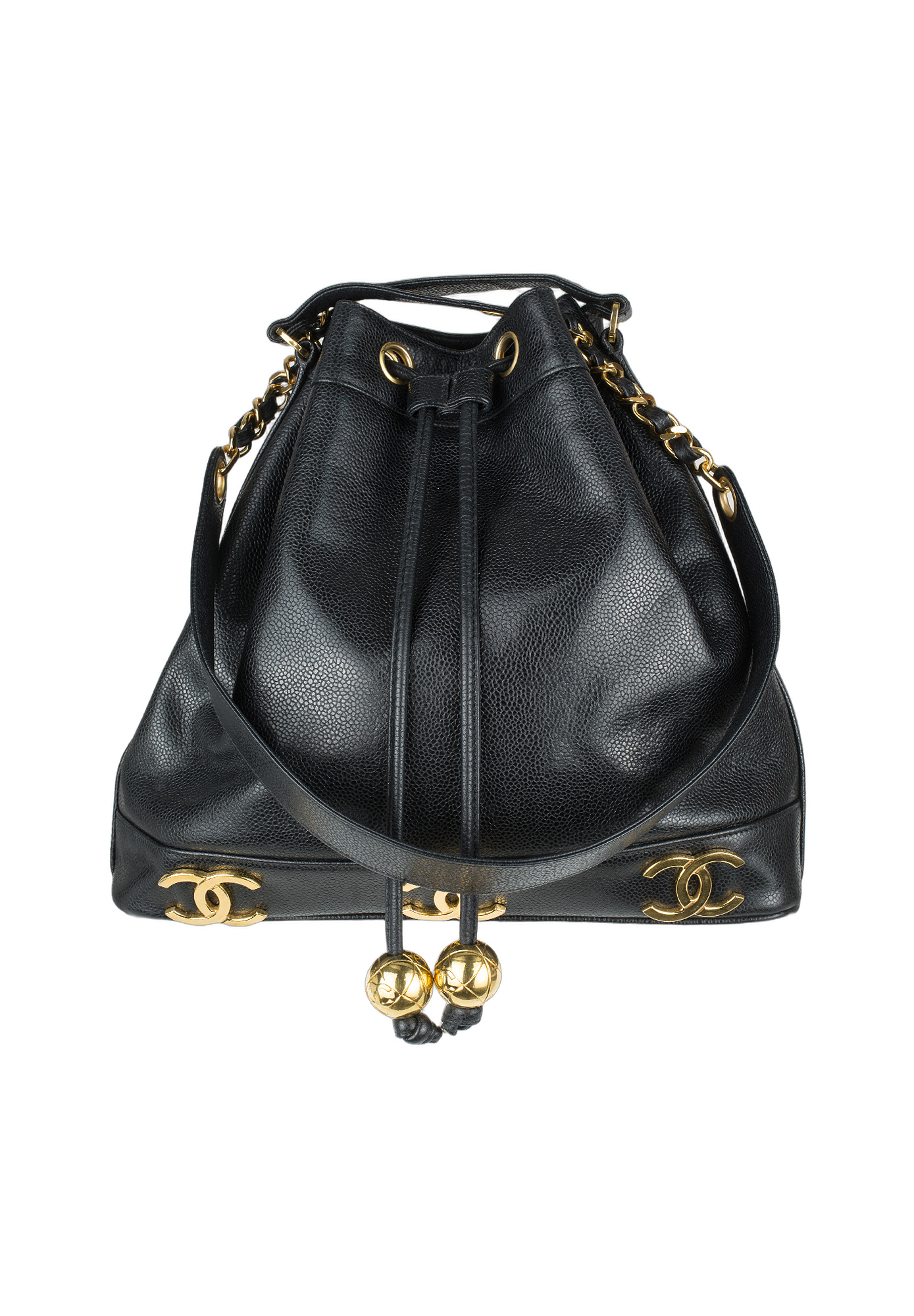Chanel Drawstring Triplle CC Bucket Bag 