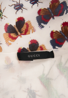 Gucci White Scarf With Insect Print