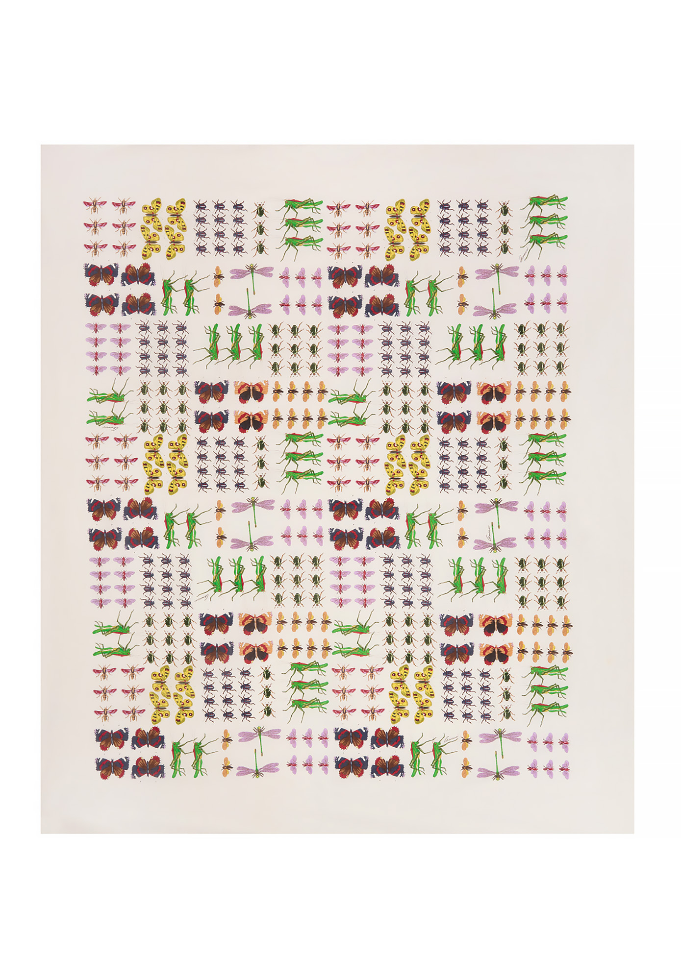 Gucci White Scarf With Insect Print