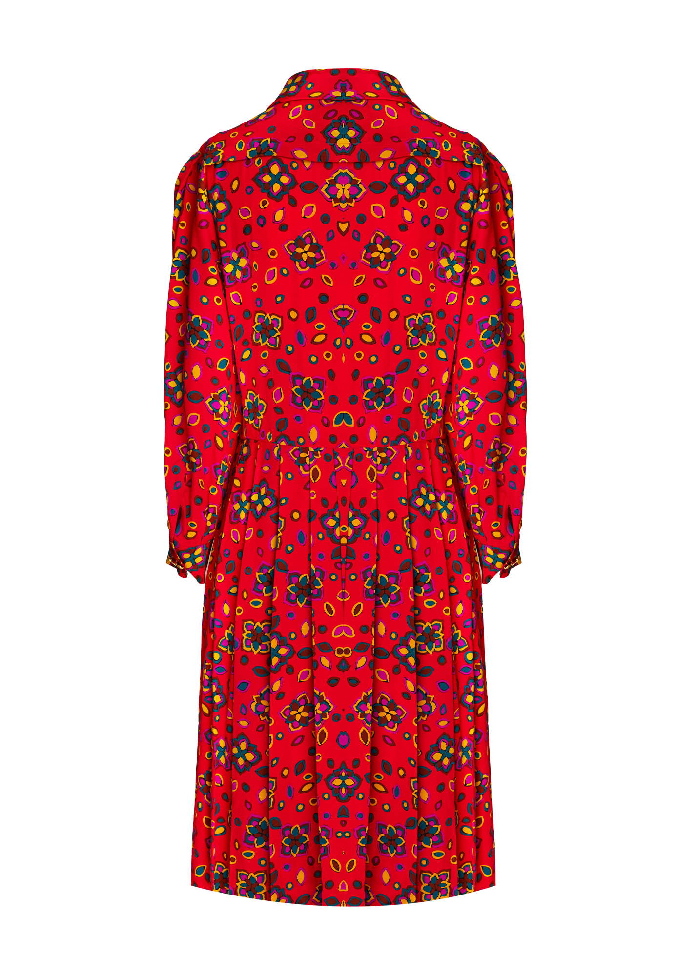 Yves Saint Laurent Red Floral Print Dress