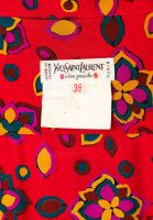 Yves Saint Laurent Red Floral Print Dress
