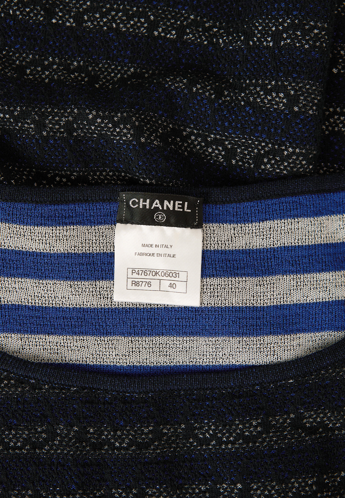 Chanel Dark Blue Striped Dress
