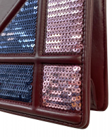 Christian Dior Burgundy Leather and Sequins Medium Diorama Shoulder Bag