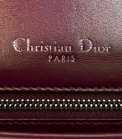 Christian Dior Burgundy Leather and Sequins Medium Diorama Shoulder Bag