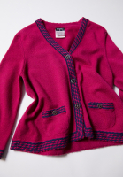 Chanel Cardigan With Blue Trim