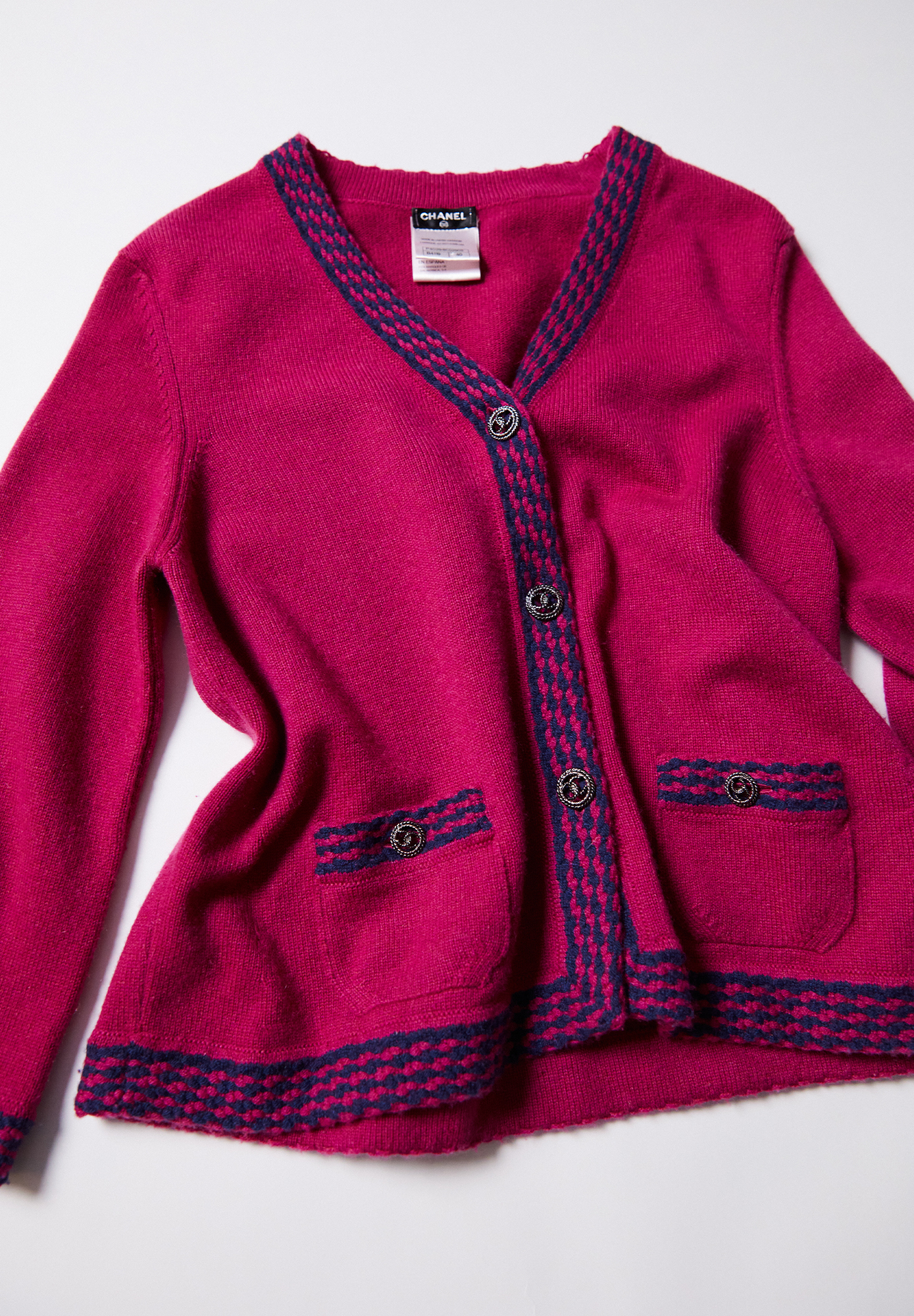Chanel Cardigan With Blue Trim