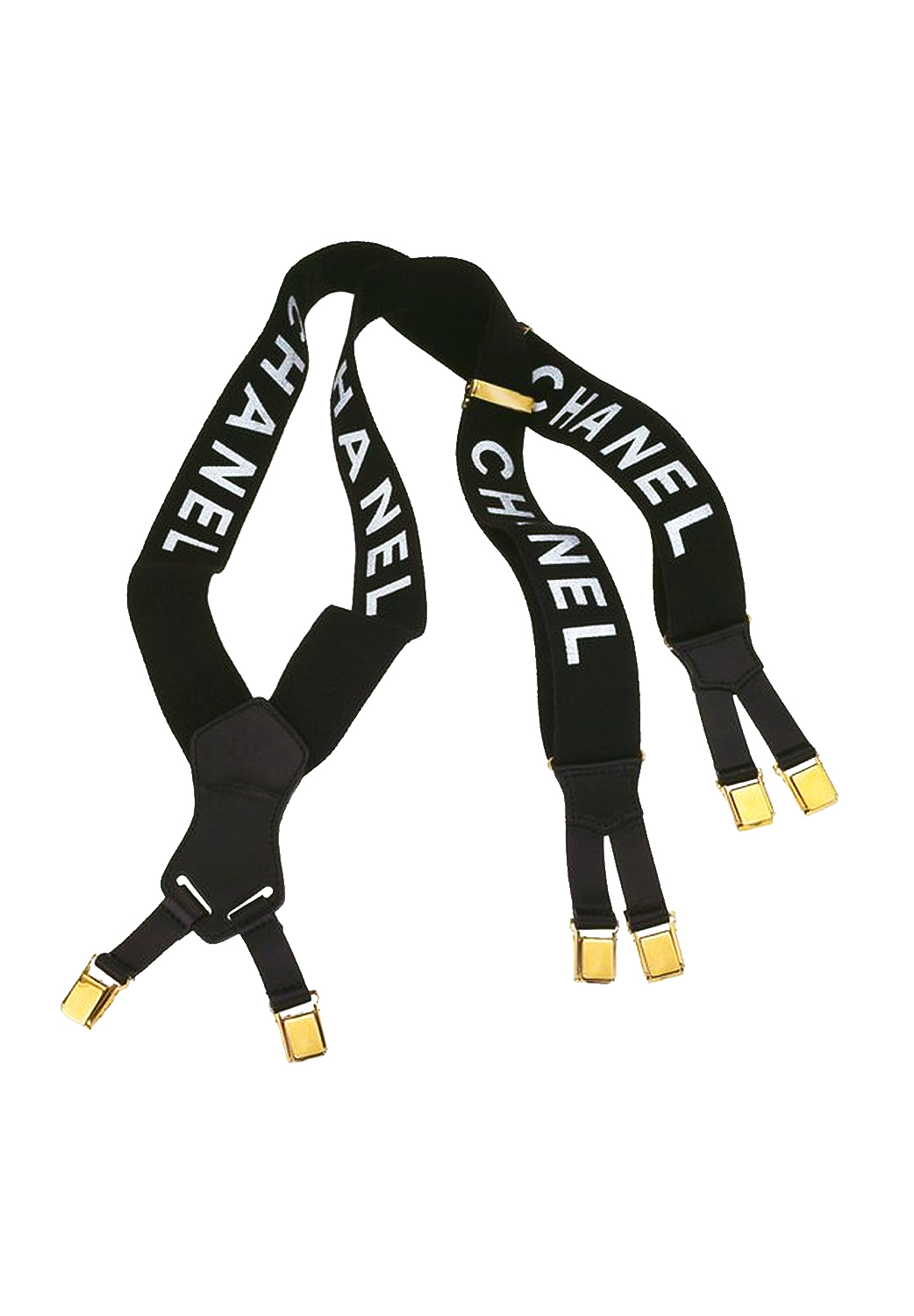 Chanel Black Suspenders