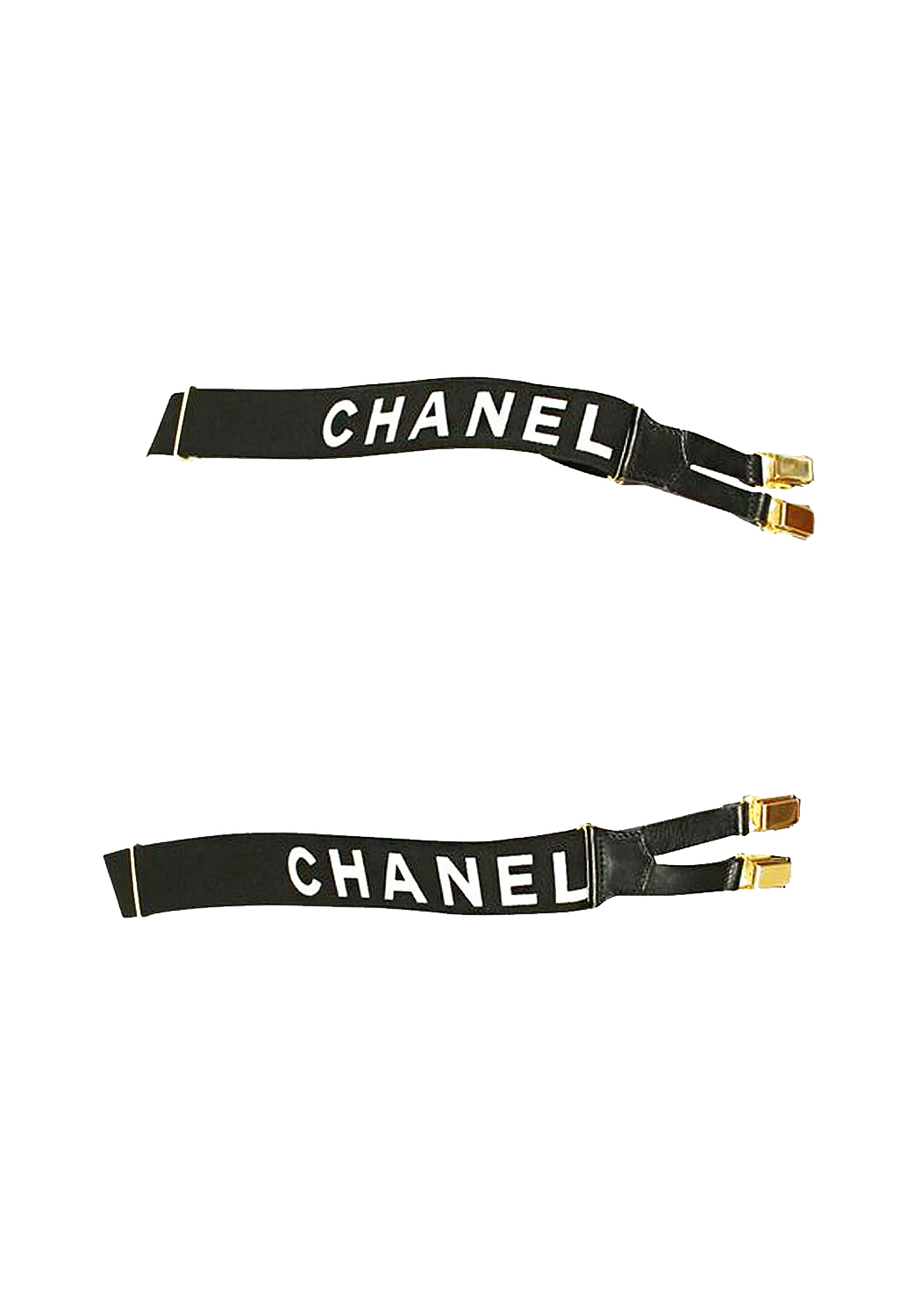 Chanel Black Suspenders